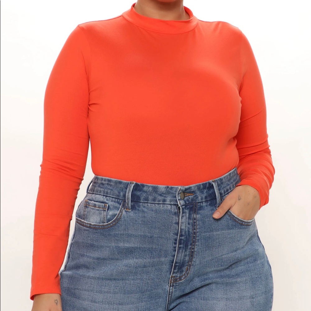 Orange mock neck bodysuit Fashion Nova 2X